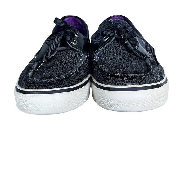Sperry Top Sider Bahama Slip-On Loafer Boat Shoe Sequin Patent Black Women US 7 - Picture 6 of 16